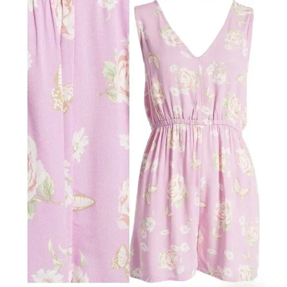 NEW BP. Floral romper butterfly Bohemian sleeveless purple SMALL NWT - Picture 10 of 15